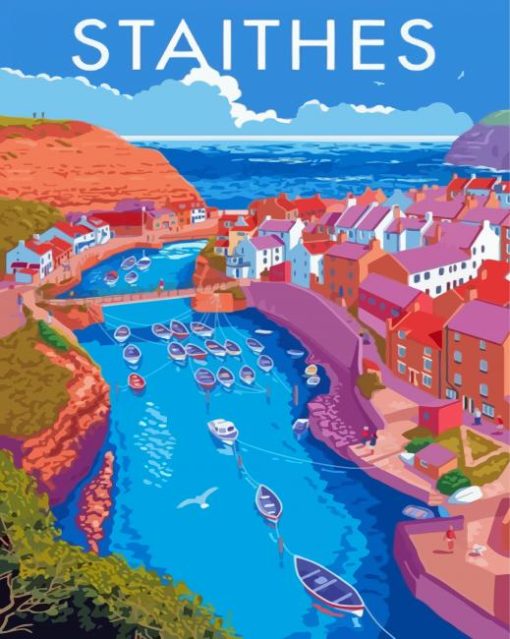North Yorkshire Staithes Poster Diamond Painting