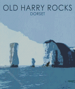 Old Harry Rocks Dorset Poster Diamond Painting