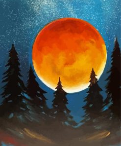 Orange Moon Diamond Painting