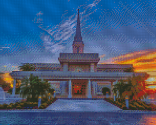 Orlando Temple Sunset Diamond Painting