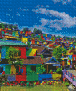 Rainbow Village Indonesia Diamond Painting