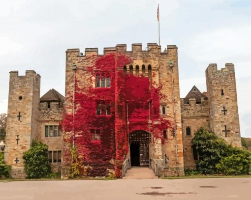 Red Plant On Hever Castle Wall Diamond Painting