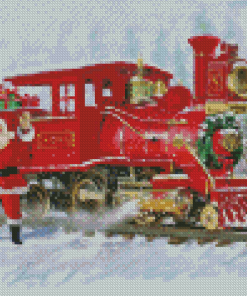 Santa Train Art Diamond Painting