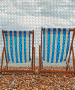Sea Side With Deckchairs Diamond Painting