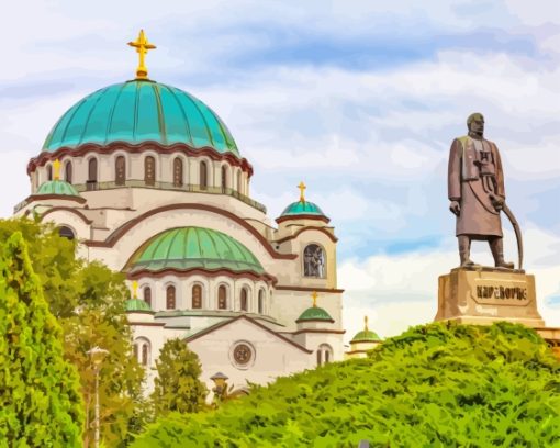 St Sava Church In Belgrade Diamond Painting