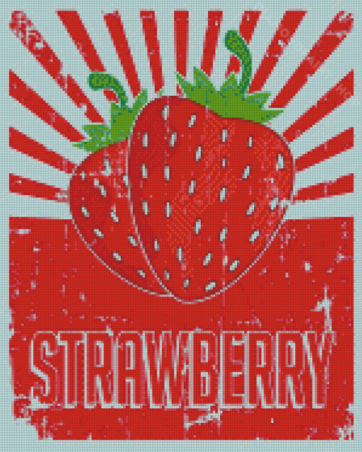 Vintage Strawberry Fruit Poster Diamond Painting