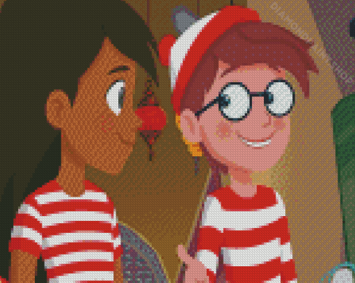 Wenda And Wally From Wheres Waldo Diamond Painting