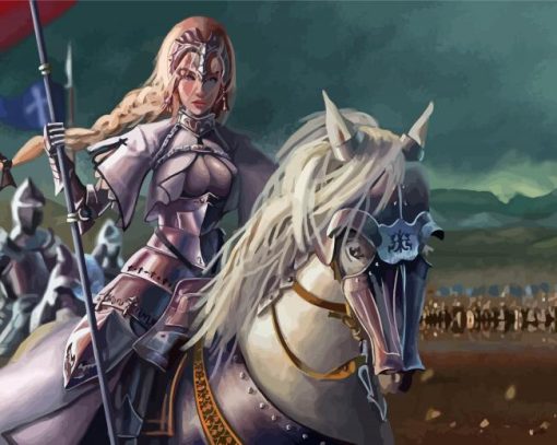 Woman Warrior On Horse Diamond Painting