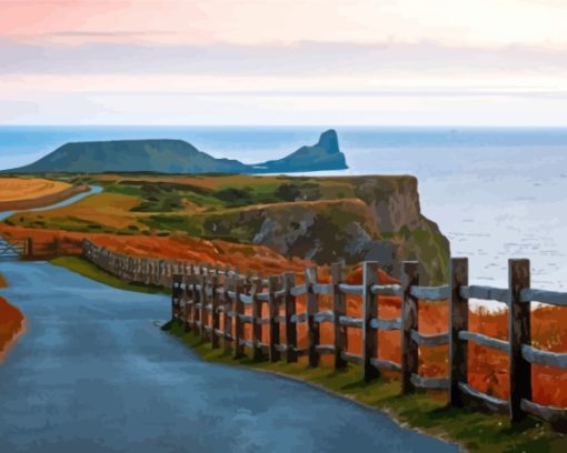 Worms Head Rhossili Bay Diamond Painting