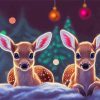 Aesthetic Winter Fawns Diamond Painting