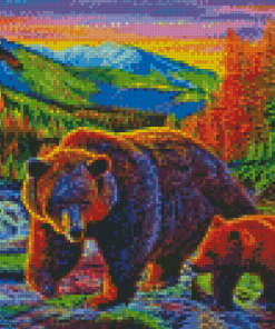 Bears And Eagle Diamond Painting