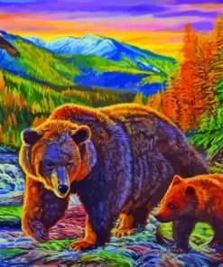 Bears And Eagle Diamond Painting