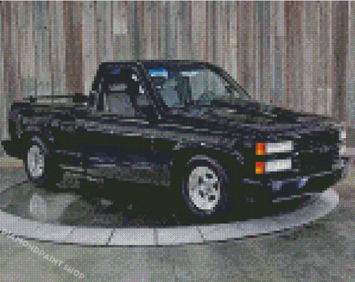 Black 1990 Chevy Diamond Painting