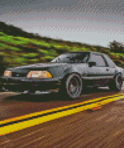 Black Mustang Fox Body Diamond Painting