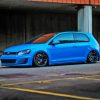 Blue Golf Gti Car Diamond Painting