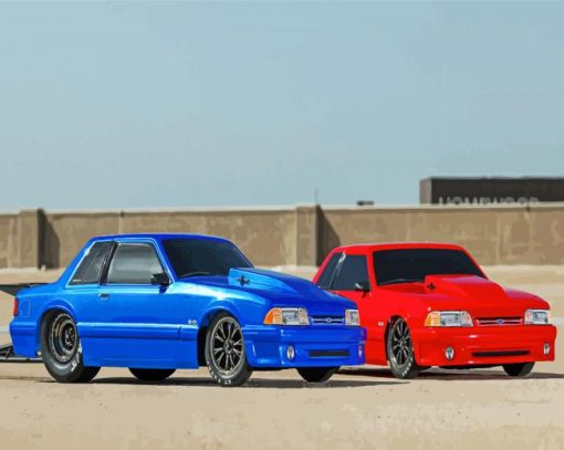 Blue And Red Mustang Fox Body Diamond Painting