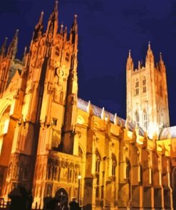 Canterbury Cathedral At Night Diamond Painting