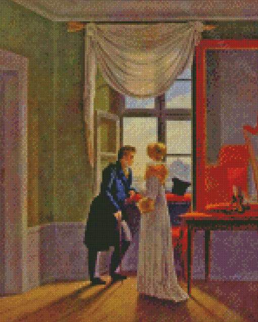 Couple Looking Out The Window Diamond Painting