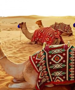 Dubai Desert Camels Diamond Painting