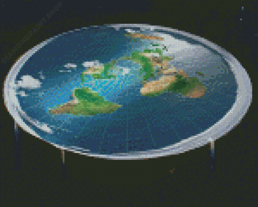 Flat Earth Illustration Diamond Painting