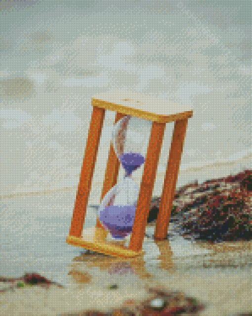 Purple Hourglass In Sand Diamond Painting