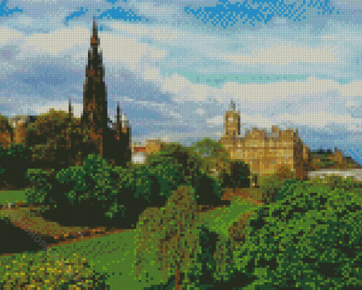 Scott Moument Princes Street Edimbourg Diamond Painting