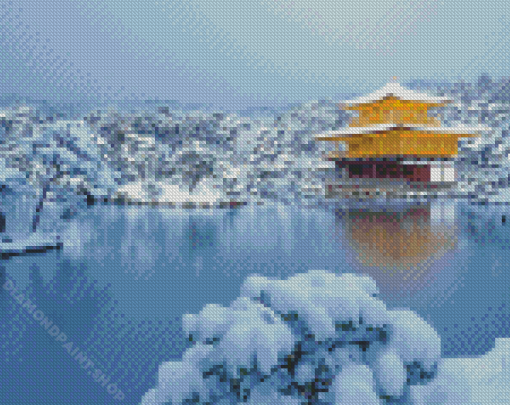 Snowy Japanese Landscape Diamond Painting