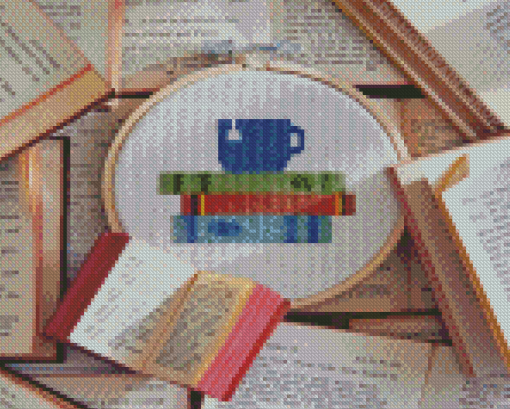 Teacup Books Cross Stitch Diamond Painting