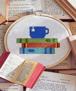 Teacup Books Cross Stitch Diamond Painting