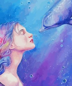 Woman With Dolphin Art Diamond Painting
