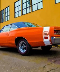 1970 Super Bee Orange Car Diamond Painting