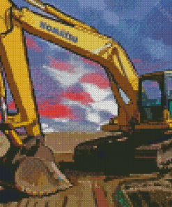 Track Excavator Diamond Painting