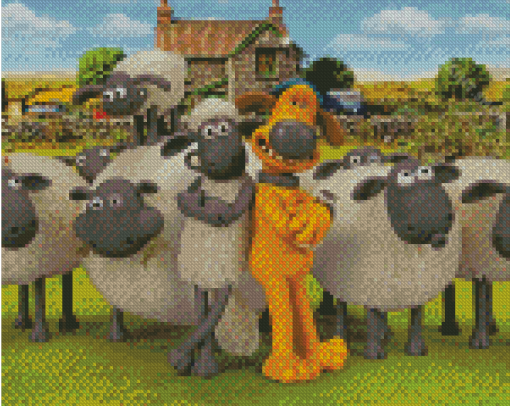 Animated Movie Shaun The Sheep Diamond Painting