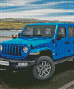 Blue Jeep Diamond Painting