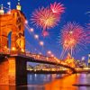 Cincinnati Roebling Bridge Fireworks Diamond Painting