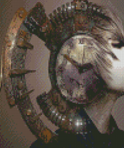 Clock Woman Head Diamond Painting