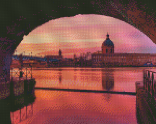 France Toulouse City At Sunset Diamond Painting