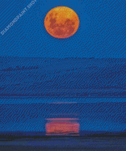 Full Moon Over Lake Diamond Painting