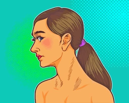 Girl With Ponytail Pop Art Diamond Painting