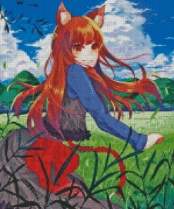 Holo Anime Wolf Girl Diamond Painting