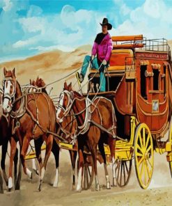 Horse Stagecoach Diamond Painting