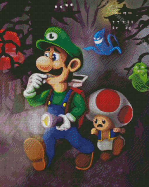 Luigi Mansion Diamond Painting