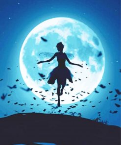 Night Fairy Moonlight Silhouette Diamond Painting