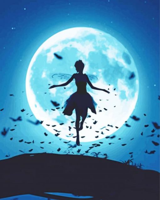 Night Fairy Moonlight Silhouette Diamond Painting