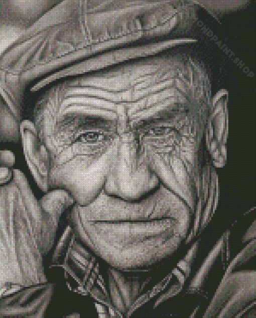 Old Man Face Diamond Painting