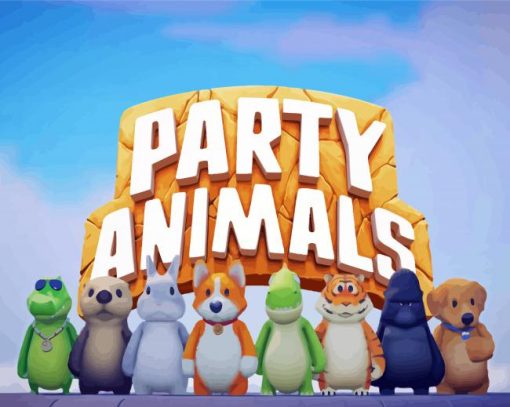 Party Animlas Game Poster Diamond Painting