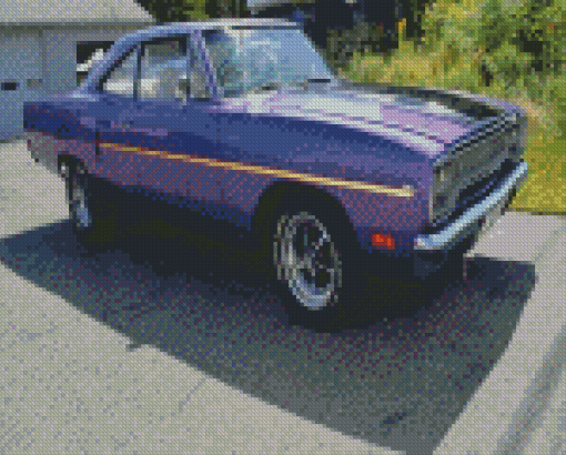 Plum Crazy Plymouth Roadrunner Car Diamond Painting