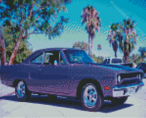 Plum Crazy Plymouth Roadrunner Diamond Painting