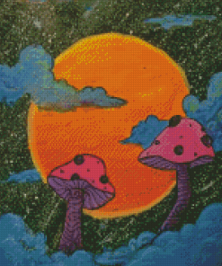 Space Mushrooms Art Diamond Painting