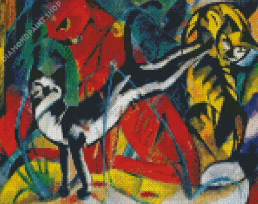 Three Cats By Franz Marc Diamond Painting